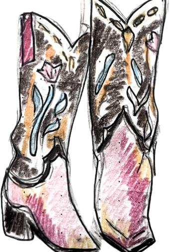 Botas vaqueras ilustradas