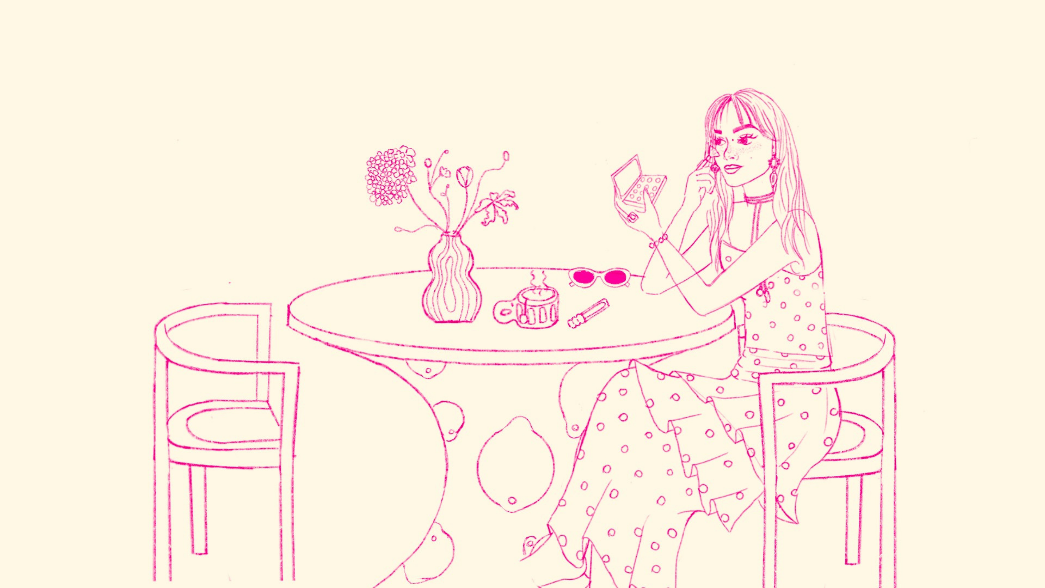 Boceto de la primera escena: Ana en la cafetería