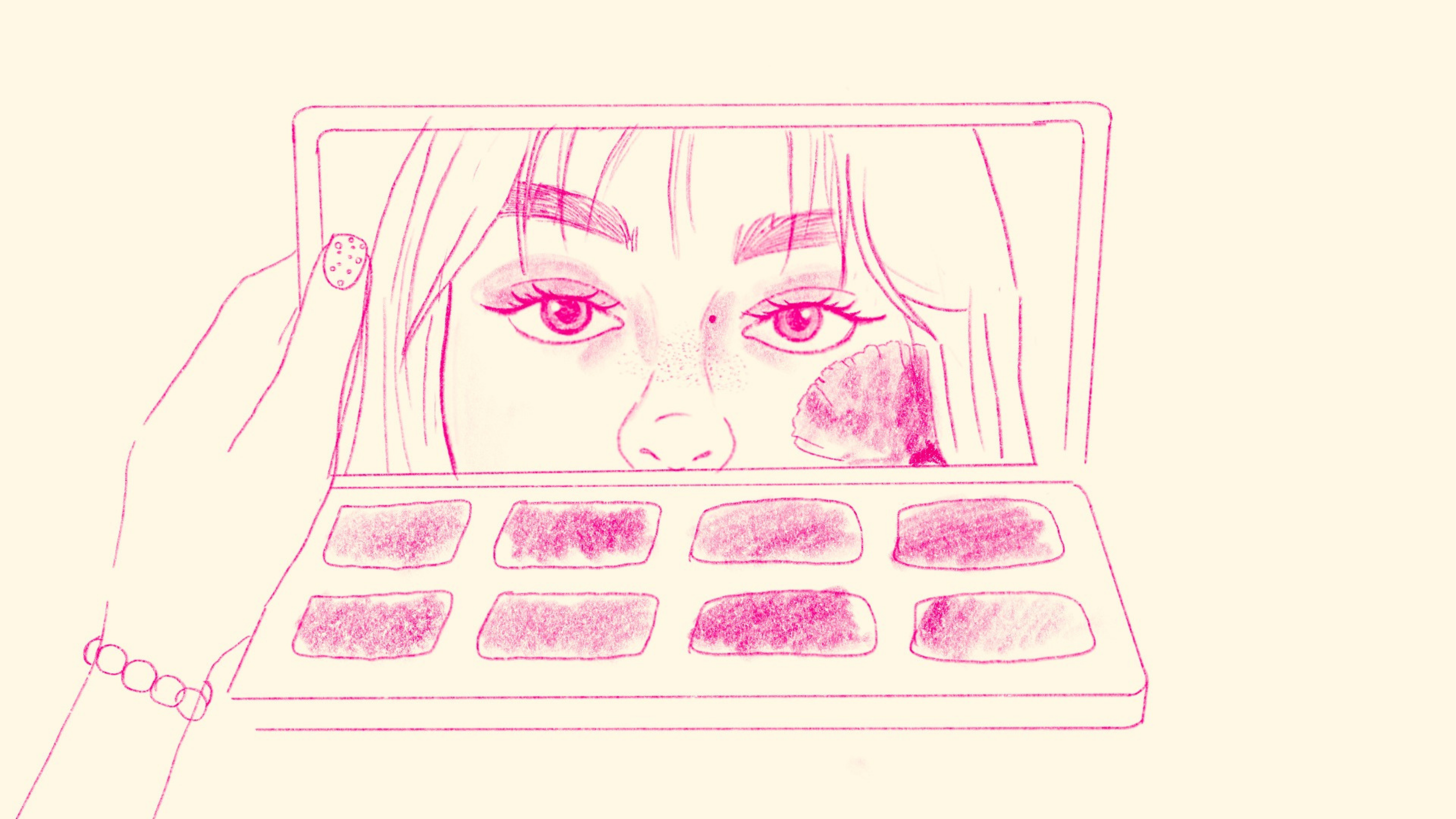 Boceto de la segunda escena: reflejo en la paleta