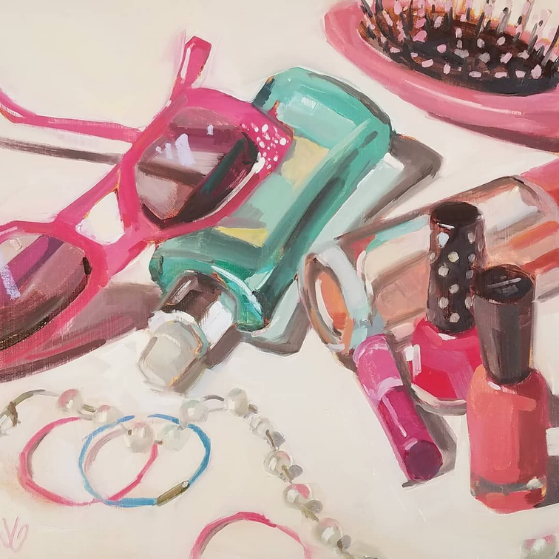 Esmaltes, gafas y accesorios rosa