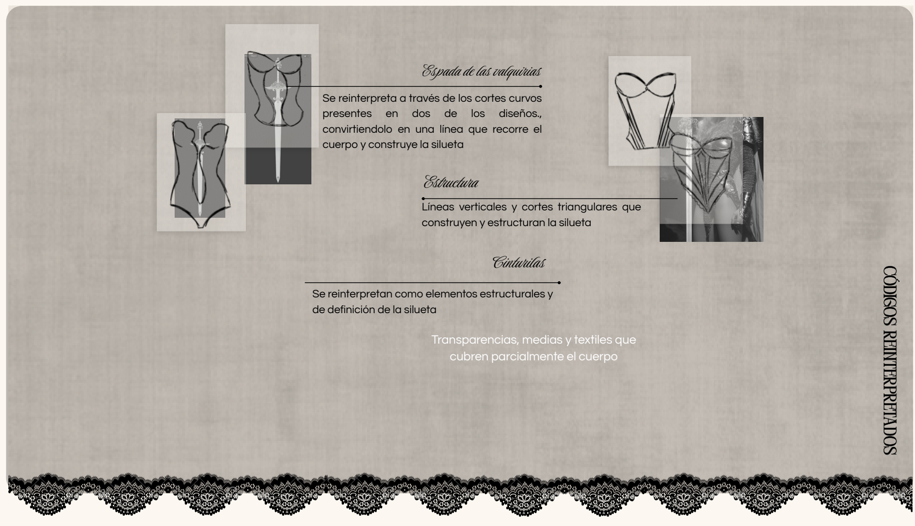 Códigos reinterpretados: espada de las valquirias, estructura y cinturillas