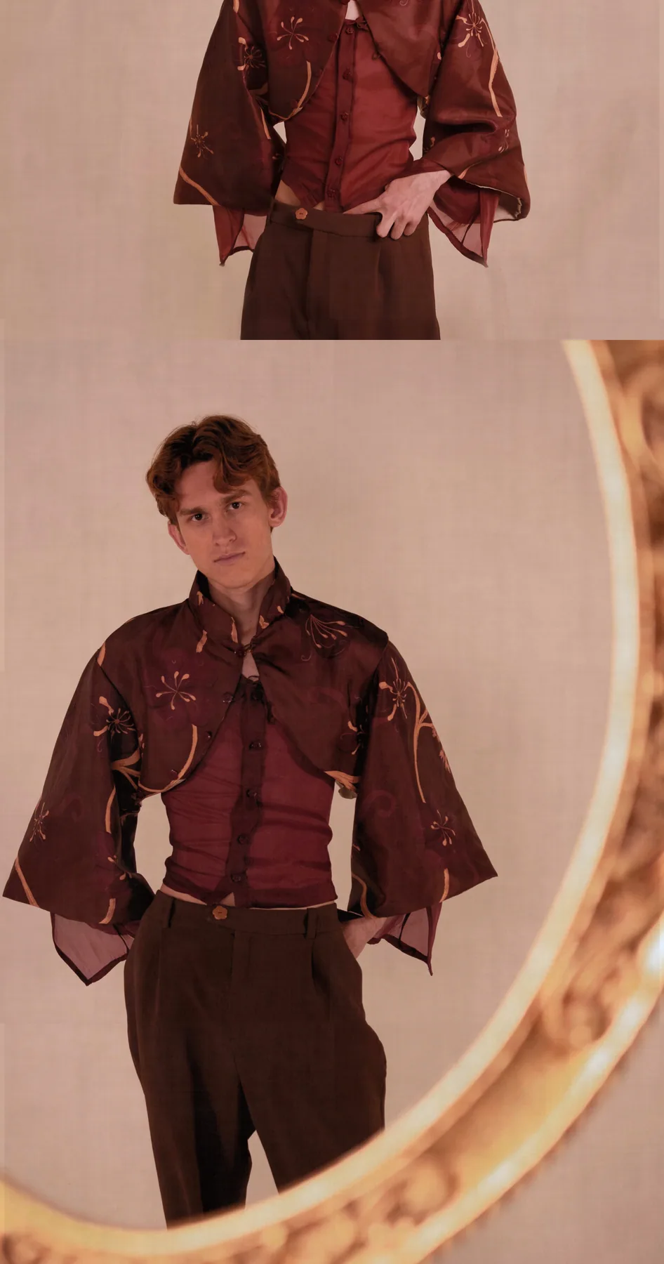 Editorial de la colección: el conjunto completo reflejado en el espejo dorado