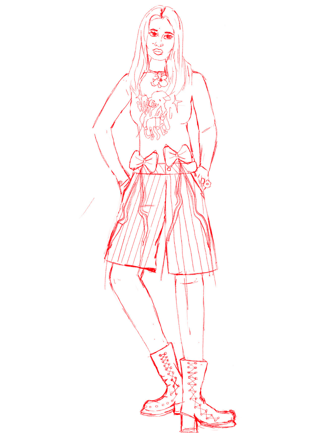 Boceto: Daniela de pie