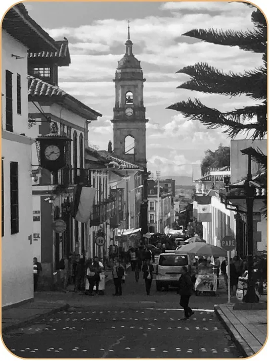 Calle de La Candelaria en blanco y negro