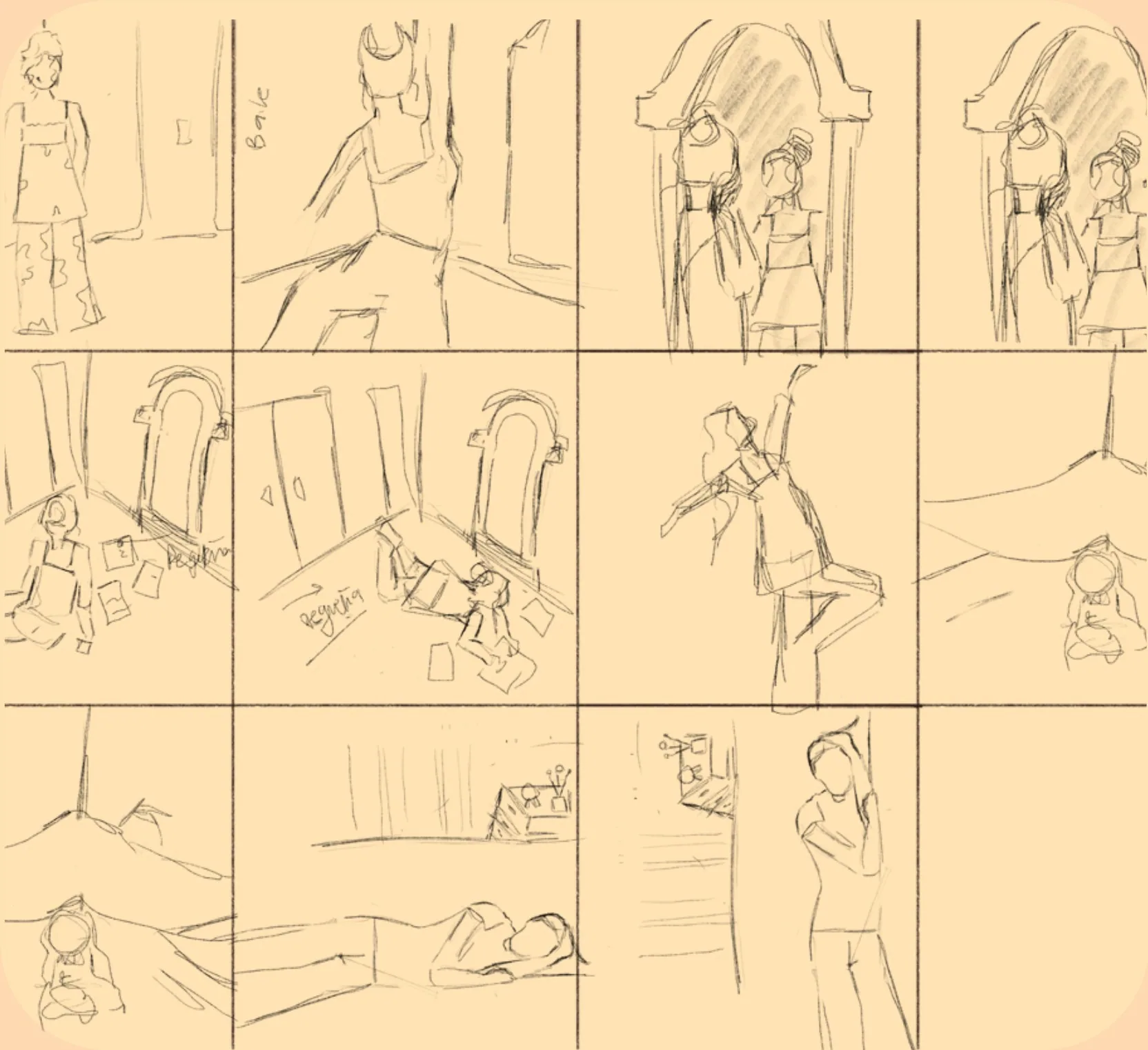 Storyboard de la escena 4: la salida a la calle