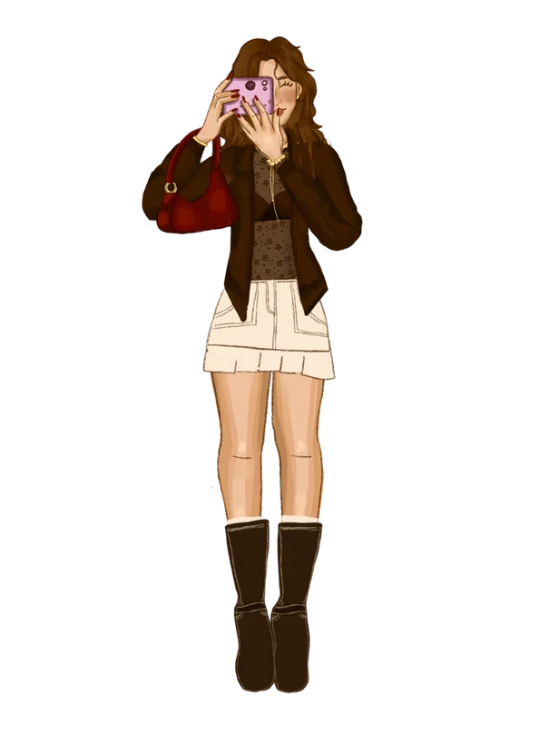 Ilustración de Majo con una cámara