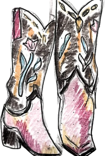 Botas vaqueras ilustradas