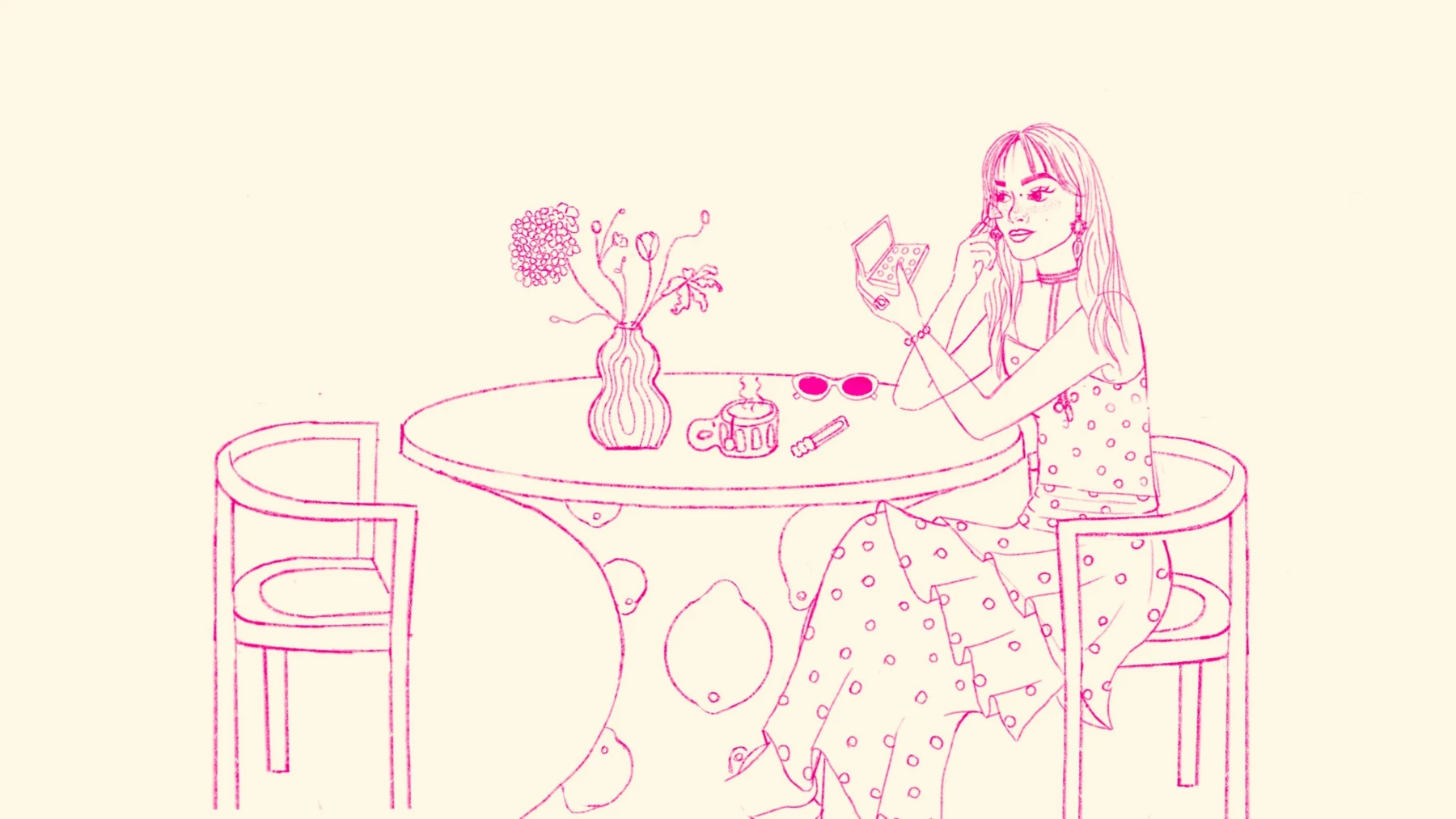 Boceto de la primera escena: Ana en la cafetería