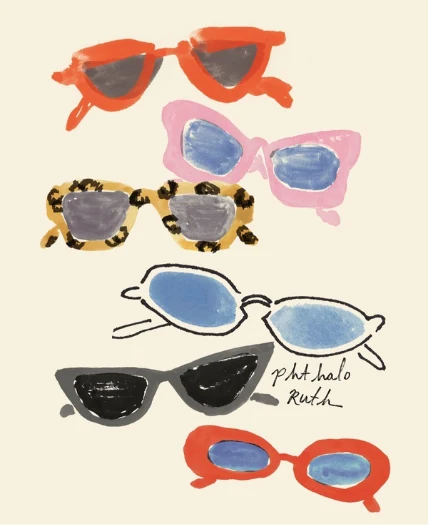 Lamina ilustrada de gafas de sol